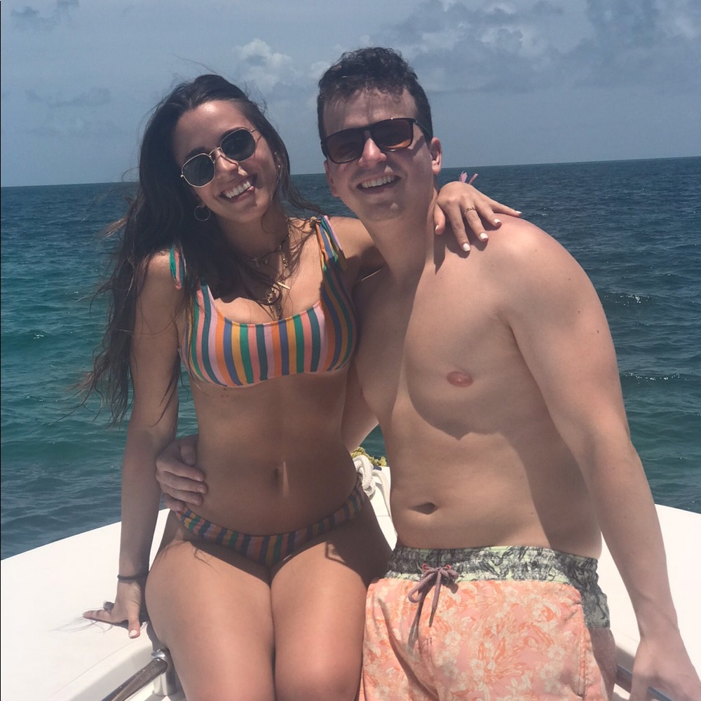 J CREW STRIPED BATHING SUIT